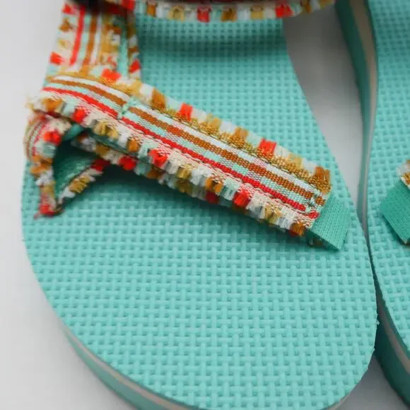 NEW Teva Girl's  Kids 1  Midform Fray Sandals  Frazier Cascade Green Blue - Picture 5 of 8